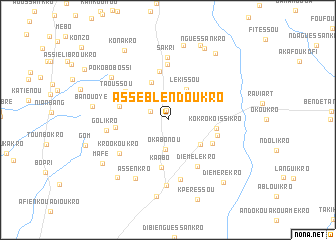 map of Assé-Blé-Ndoukro