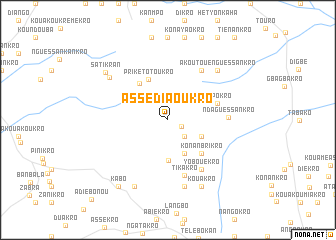 map of Assé-Diaoukro