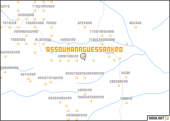 map of Assouman-Nguessankro