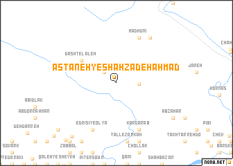 map of Āstāneh-ye Shāhzādeh Aḩmad