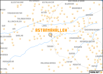 map of Āstar Maḩalleh
