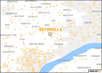 map of Aston Mills