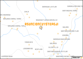 map of Asunción Cuyotepeji