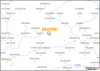 map of Ašvėnai