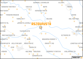 map of Aszód Pusta