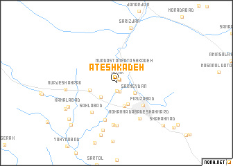 map of Āteshkadeh