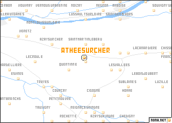 map of Athée-sur-Cher