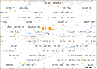 map of Athies