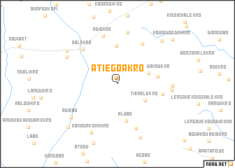map of Atiégoakro