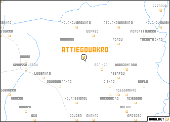 map of Attiégouakro