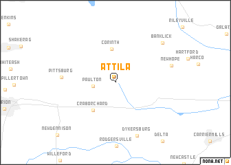 map of Attila