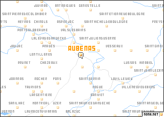 map of Aubenas
