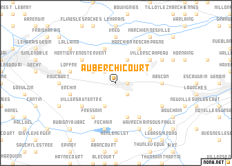 map of Auberchicourt