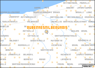 map of Aubermesnil-Beaumais