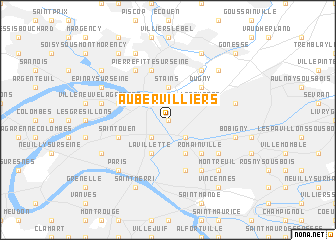 map of Aubervilliers