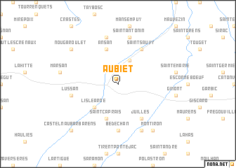 map of Aubiet