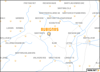 map of Aubignas