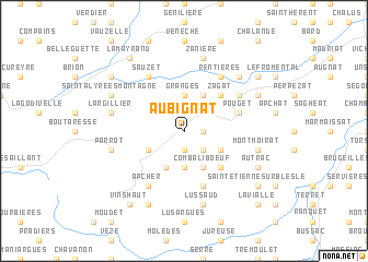 map of Aubignat