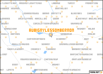 map of Aubigny-lès-Sombernon