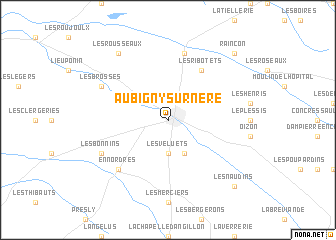 map of Aubigny-sur-Nère
