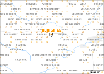 map of Audignies