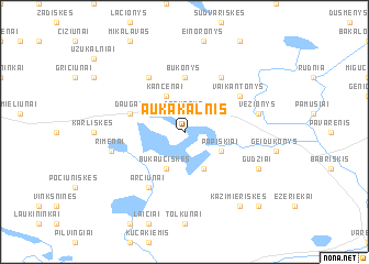 map of Aukakalnis