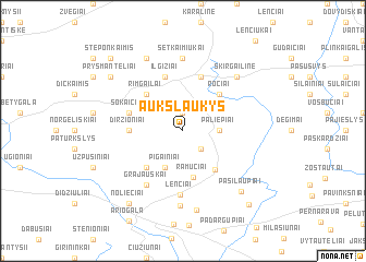 map of Aukšlaukys