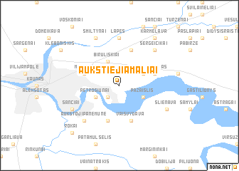 map of Aukštieji Amaliai