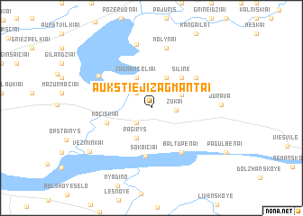 map of Aukštieji Žagmantai