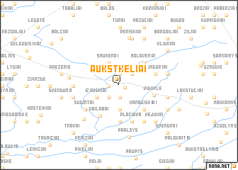 map of Aukštkėliai