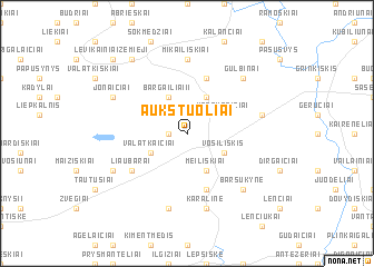 map of Aukštuoliai