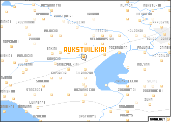 map of Aukštvilkiai