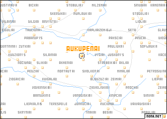 map of Aukupėnai