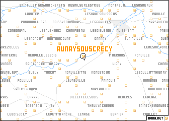 map of Aunay-sous-Crécy