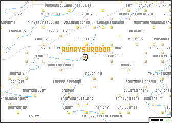 map of Aunay-sur-Odon