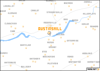 map of Austins Mill