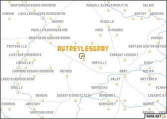 map of Autrey-lès-Gray