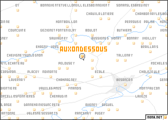 map of Auxon-Dessous