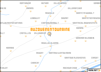 map of Auzouer-en-Touraine