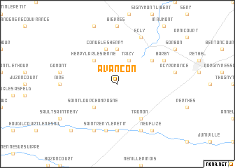 map of Avançon