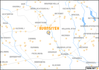 map of Āvānsīyeh