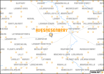 map of Avesnes-en-Bray