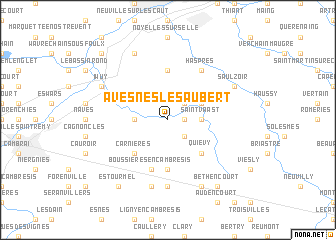 map of Avesnes-lès-Aubert