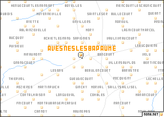 map of Avesnes-lès-Bapaume