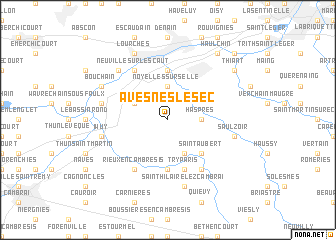 map of Avesnes-le-Sec