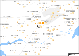 map of Avoca