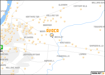 map of Avoca