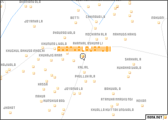 map of Āwānwāla Janūbi