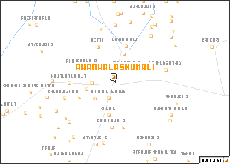 map of Āwānwāla Shumāli