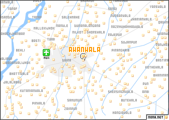 map of Āwānwāla